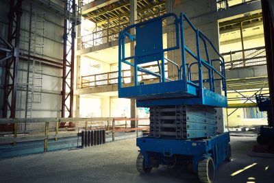 Hydraulic,Lifting,Platform,At,Construction,Site.,Scissor,Lift,Platform,Inside Hydraulic,Lifting,Platform,At,Construction,Site.,Scissor,Lift,Platform,Inside